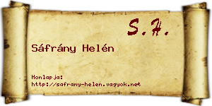 Sáfrány Helén névjegykártya